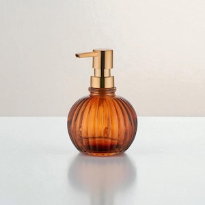 Handmade Glass Soap Dispenser – 350ml – Modern Bathroom Accessory – Refillable Lotion Bottle