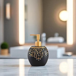 Handmade Resin Soap Dispenser | Durable Bathroom Accessory with Stainless Steel Pump | Modern Liquid Soap Pump