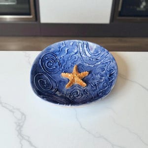 Handmade Ceramic Starfish Bowl – Ocean-Themed Decorative Dish |  Unique Artisan Design