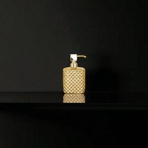 Handmade Matte Gold ColorCeramic Soap Dispenser – 250 ml Elegant Bathroom Decor