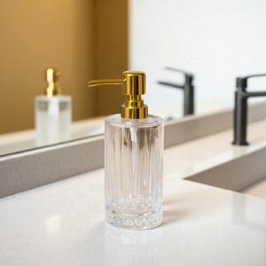 Handmade Glass Soap Dispenser – 250 ml Clear Bottle – Soap Dispenser