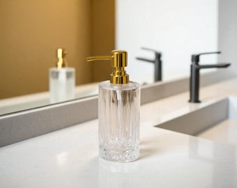 Handmade Glass Soap Dispenser – 250 ml Clear Bottle – Soap Dispenser