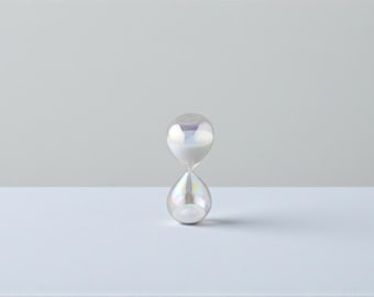 Handgjort timglas i glas, 30 minuter – modernt dekorativt timglas, 8x8x20 cm