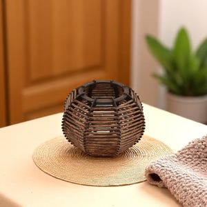 Handmade Wooden Decorative Vase | Minimalist Natural Wood Object | Rustic Modern Decor