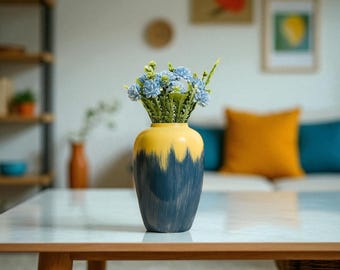 Jarrón decorativo de cerámica hecho a mano – 26 x 15 cm – Decoración minimalista moderna para el hogar