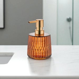 Handmade 355 ml Modern Glass Soap Dispenser  – Refillable Bathroom Bottle