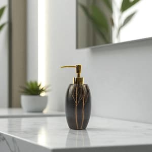 Handmade Resin Soap Dispenser | Durable Bathroom Accessory with Stainless Steel Pump | Modern Liquid Soap Pump
