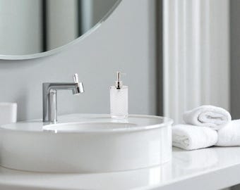 ハンドメイドガラスソープディスペンサー – 20 x 7 cm バスルームアクセサリー – ソープディスペンサー
