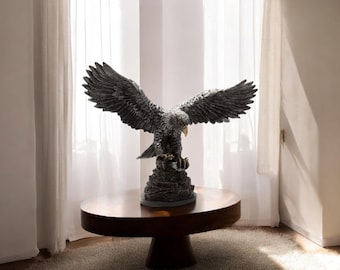 Handmade Large Eagle Statues – 30 cm Poliresin Sculpture, Majestic Bird Statue Home Decor