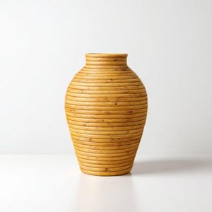 Handmade Rattan Vase – Natural Woven Decor – Boho Minimalist Design – 30 cm Dried Flower Vase