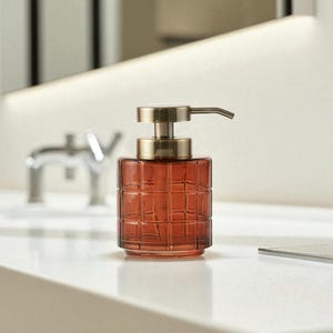 Handmade Glass Soap Dispenser – 500 ml Bathroom Accessory, Modern Soap Pump