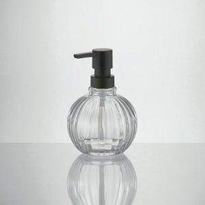 Handmade Glass Soap Dispenser – 350ml – Modern Bathroom Accessory – Refillable Lotion Bottle