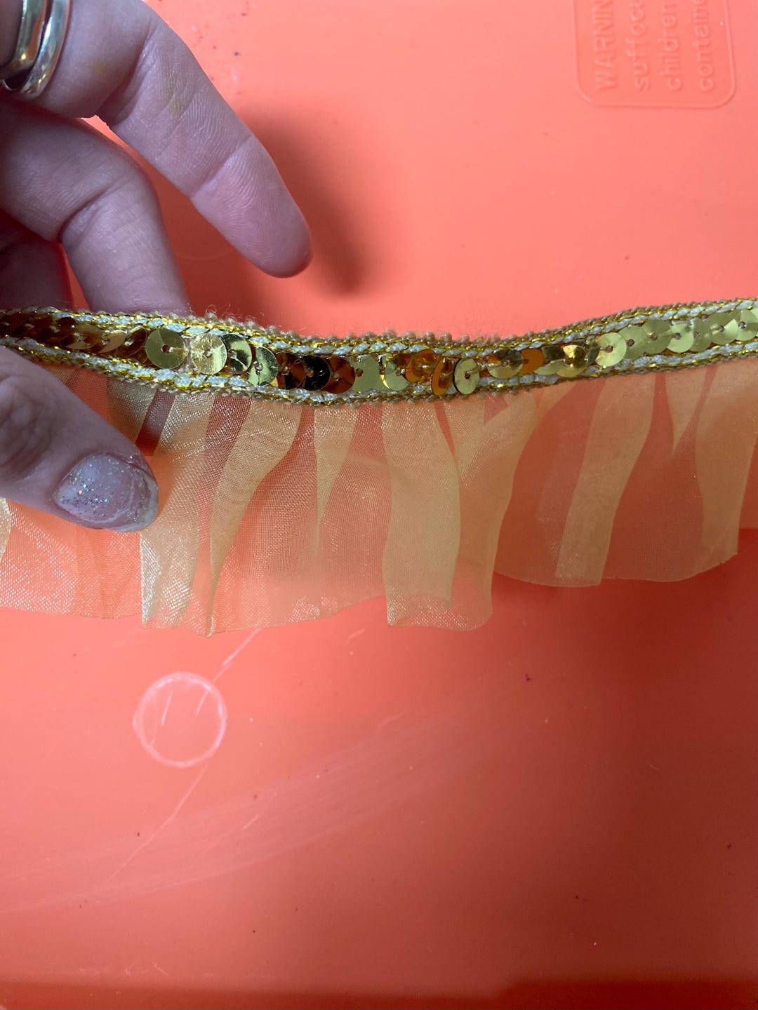 Golden Ruffle Golden Ruffle Sequin Trim, DIY Costuming, Organza Belly Dance Bohemian ...