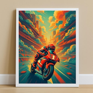 MotoGP 漫画ポスター / MotoGP ポスター / MotoGP プリント / ウォールアート / MotoGP 漫画 / MotoGP ファンギフト / 絵画 / MotoGP アーケイン