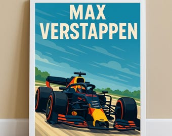 Max Verstappen / RedBull Racing Poster / Wall Art / F1 Racing Car Print / Gift for Verstappen Fans