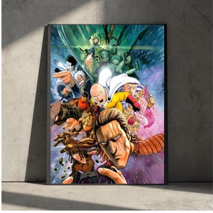 One Punch Man, Heroes Wall Art | Saitama, Genos & Hero Association Poster | Anime Print for Manga Fans | Anime wall art | Digital download