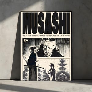 Vagabond Musashi Miyamoto Manga Poster, Anime Poster Wall Decor Print | Hochwertige Manga Art Digitaler Download