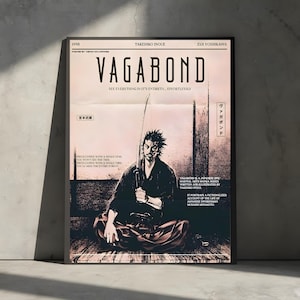 Vagabond Musashi Miyamoto Manga Poster, Anime Poster Wall Decor Print | Anime Wandbild | Vagabund Poster | Vagabond Wandbild | Digitale Kunst