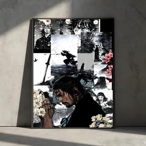 Vagabund | Musashi Miyamoto Manga Poster, Anime Poster, individuelles Wanddekor | Hochwertige Manga Art Digitaler Download