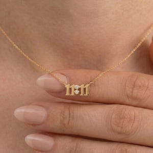 11:11 Angel Number Necklace with Zirconia | Numerology Pendant | 1111 Jewelry | Make a Wish Gift