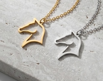 Lunar New Year of Horse 2026 Necklace | Western Animal Name Jewelry | Equestrian Pendant Gift