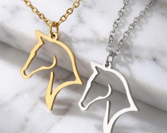 Lunar New Year of Horse 2026 Necklace | Equestrian Pendant Gift | Western Animal Name Jewelry