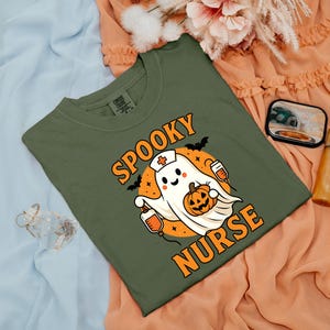 Comfort Colors Halloween Nurse Shirt, Spooky Nurse, Nurse Gift For Women, Spooky Shirt