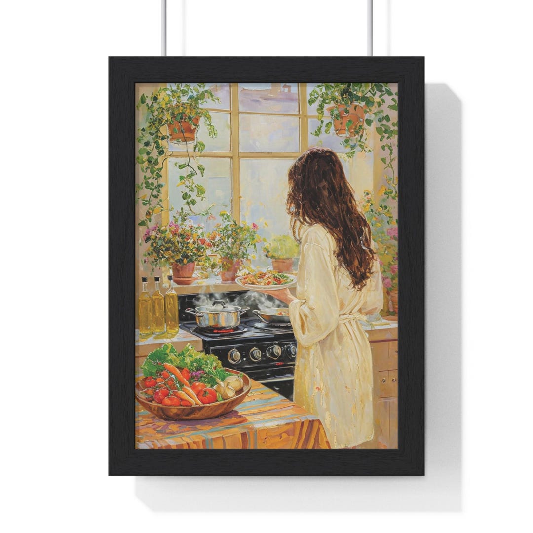 kitchen prints wall art - etsy canada | gravures de... Cozy Kitchen Vertical Framed Poster, Art Print for Home Decor, Gift for ...