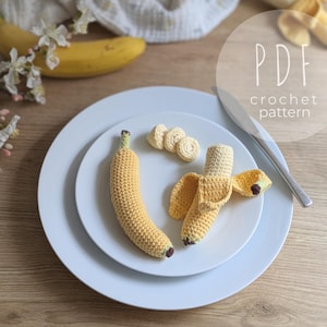 Crochet Banana Pattern PDF – Versatile Banana Variations for Play Kitchen, Pretend Store, Home Decor & DIY Gift – Amigurumi Food
