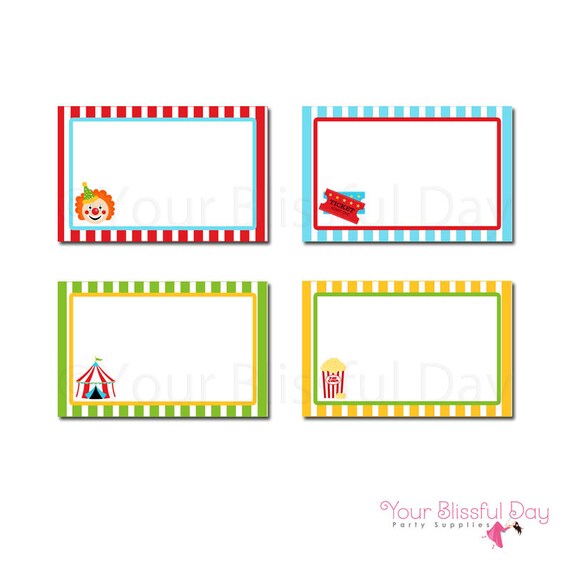 Carnival Printable Label Tents #518 | Carnival Food Tents | Carnival Seating Cards | Carnival Labels Il_570xn