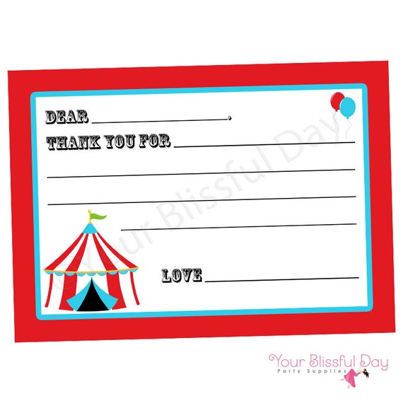 circus and carnival fill in the blank printable thank you cards 517