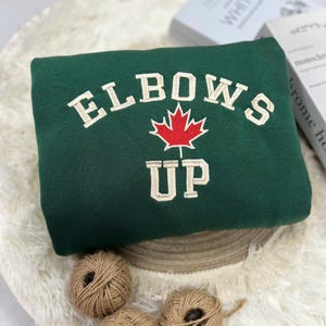Embroidered Canada Elbows Up, Canadian Pride Shirt,Made in Canada, Support Canada, Proud Canadian Flag Apparel, Embroidered Patriotic Canada