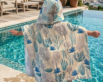 Hooded Kids Towel Poncho Style | Absorbent Microfiber for Beach, Pool and More.