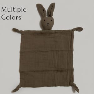 Organic Muslin Bunny Comforter, Baby Security Blanket