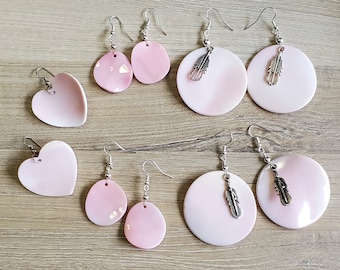 Pink Conch Shell Earrings