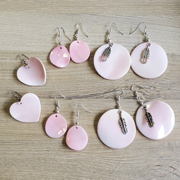 Pink Conch Shell Earrings