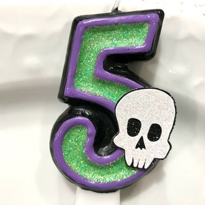 BIRTHDAY CANDLE, first birthday, skull, cake topper, i am one, smash cake photo prop, halloween birthday, monster truck