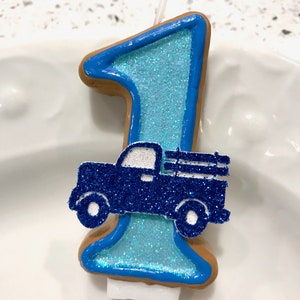 BIRTHDAY CANDLE, little blue truck, first birthday, blue truck, the little blue truck