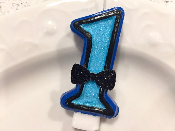 navy and gold bow tie birthday BIRTHDAY CANDLE i am one MR Onederful theme cake topper first birthday