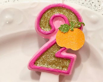 BIRTHDAY CANDLE, pumpkin, first birthday, pink, gold, cake topper, i am one, candle, baby, fall, halloween, little pumpkin, thanksgiving