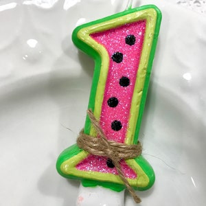 BIRTHDAY CANDLE, first birthday, watermelon, cake topper, i am one, summer birthday, melon, smash cake photo prop, birthday