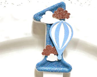 Hot Air Balloon Birthday Number Candle