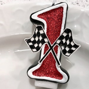 BIRTHDAY CANDLE, first birthday, Cars Movie inspired, cars cake topper, i am one, Lightning McQueen inspired, racecar birthday, racing