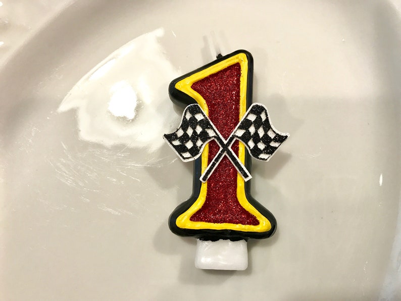 BIRTHDAY CANDLE racecar birthday first birthday racing i am one Cars Movie inspired Lightning McQueen inspired cars cake topper