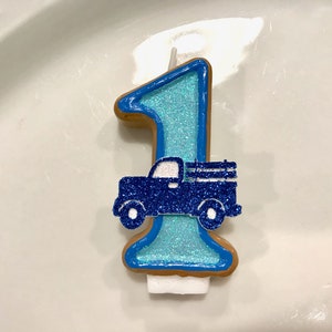 BIRTHDAY CANDLE Little Blue Truck First Birthday Blue - Etsy
