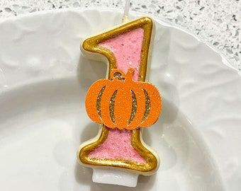 BIRTHDAY CANDLE, pumpkin, first birthday, orange, cake topper, i am one, candle, baby, fall, halloween, little pumpkin, thanksgiving