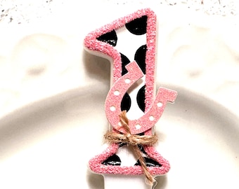 Cowgirl Birthday Candle: Glitter Horseshoe Cake Topper, Western Party
