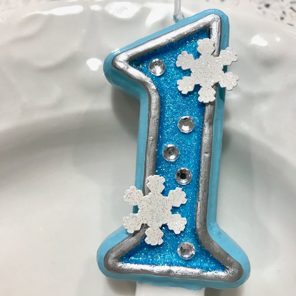 BIRTHDAY CANDLE, first birthday, snowflake theme, Frozen inspired, cake topper, i am one, winter onederland, snow, smash cake photo prop
