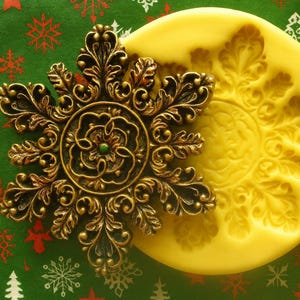 Silicone Snowflake Mold Resin Fondant Bakery Cake Decorating Polymer Clay Decoupage Christmas DIY Soap Wax Chocolate