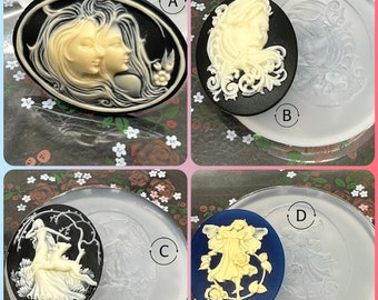 Silicone Cameo Molds 30mm x 40mm Fairy Lady Nymph Polymer Clay Resin Fondant Soap Wax Cabochon Mold